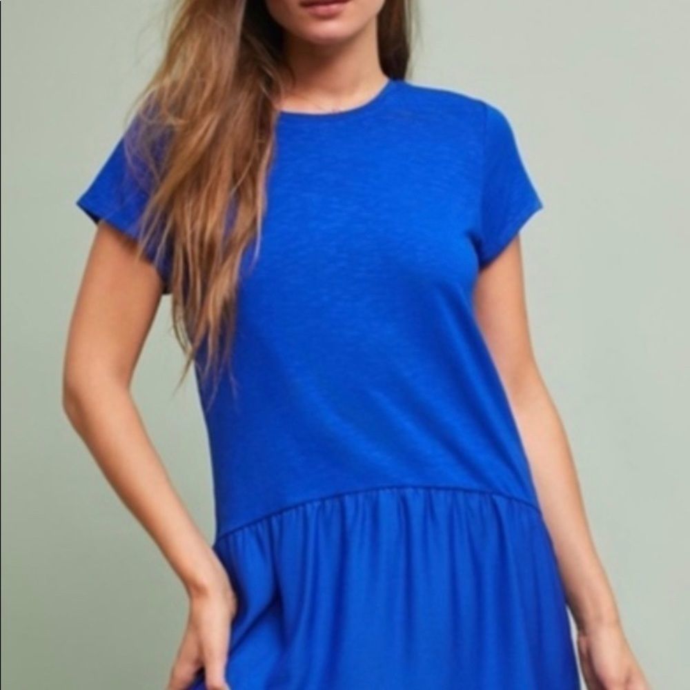 ANTHROPOLOGIE Dolan Blue Tee Shirt Dress Size Sml